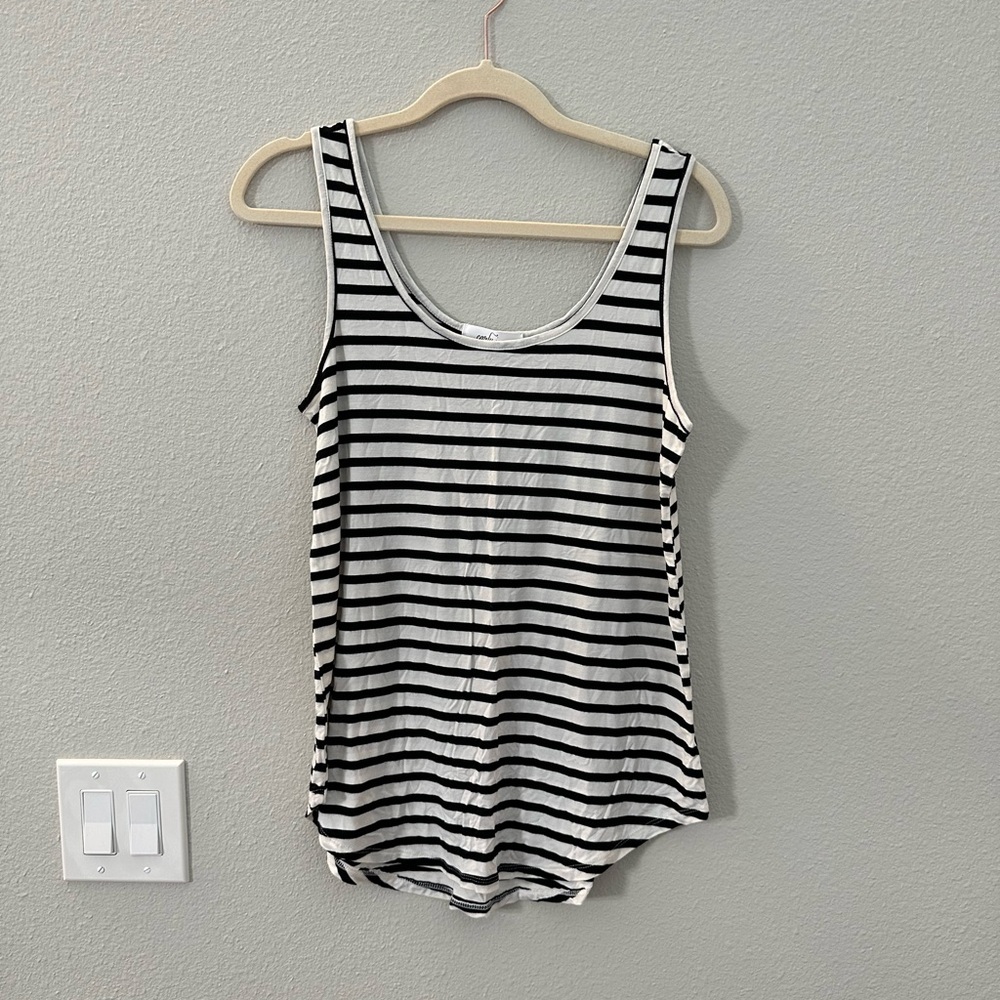 Carly Jeans Los Angeles striped favorite tank, size L, EUC